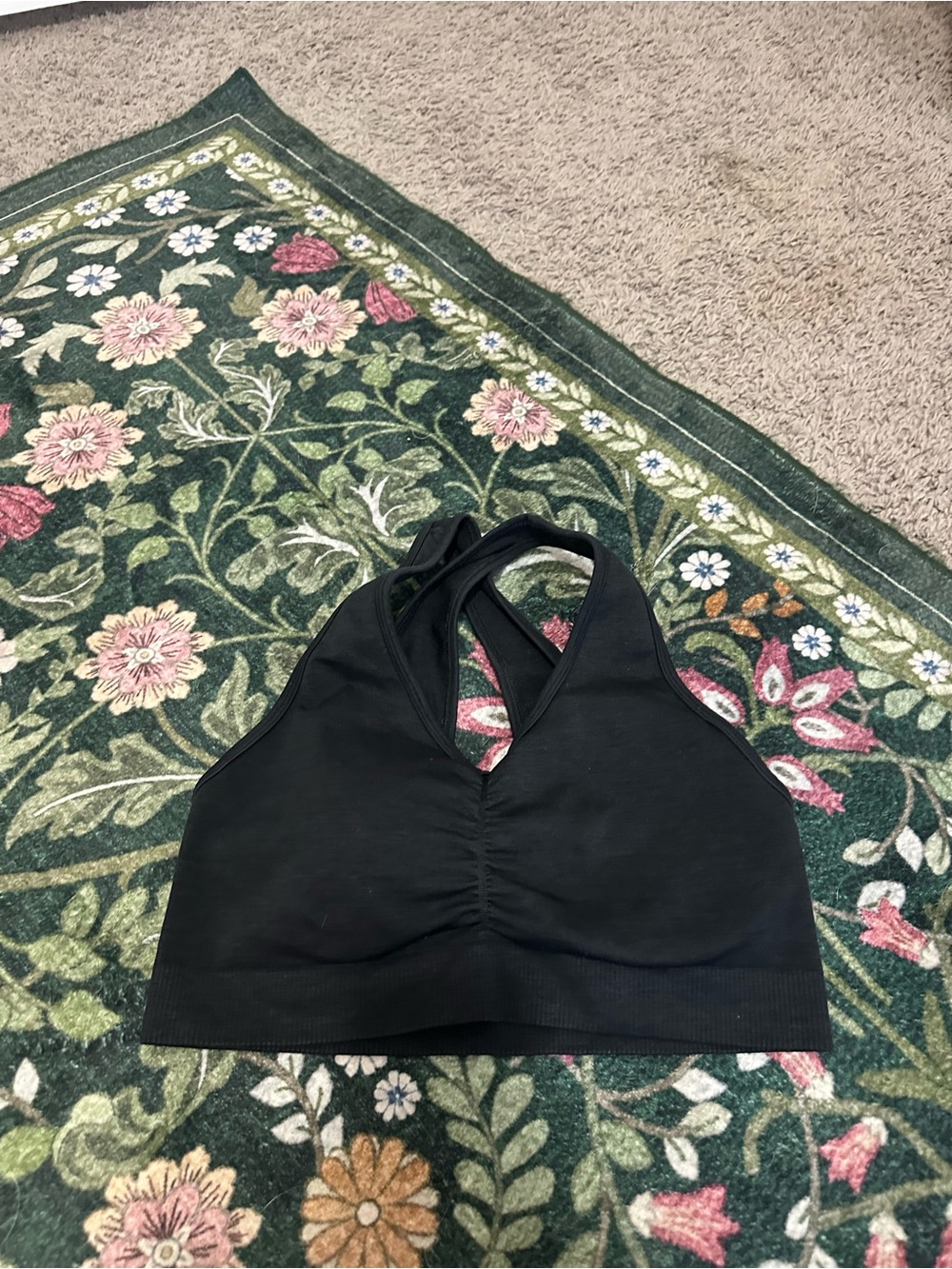 Alphalete Black Seamless Cross-Back Bralette